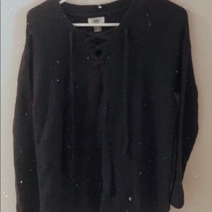Lace up sweater